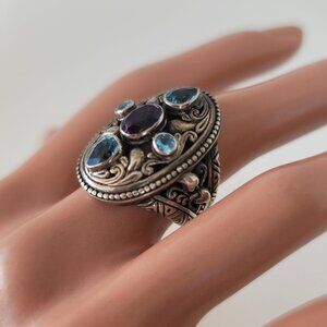 Topaz, Amethyst & Sterling Ring by Robert Manse